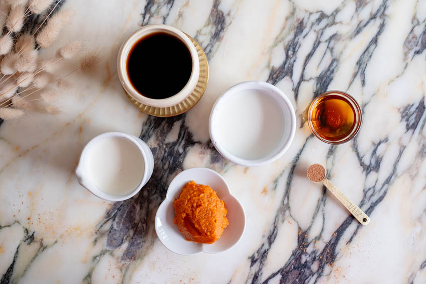 Ingredients for pumpkin cream cold foam