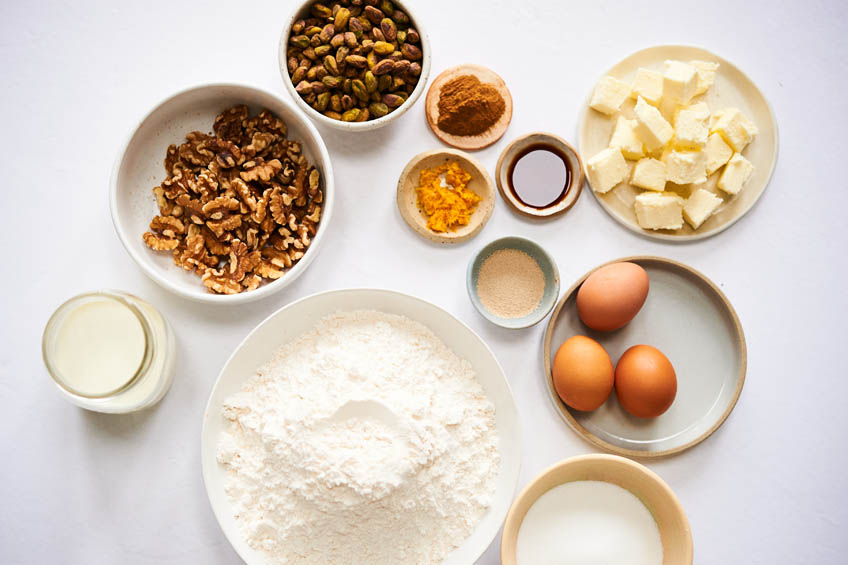 Ingredients for baklava babka