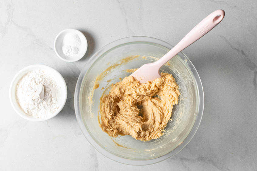 Flour added to cookie batter