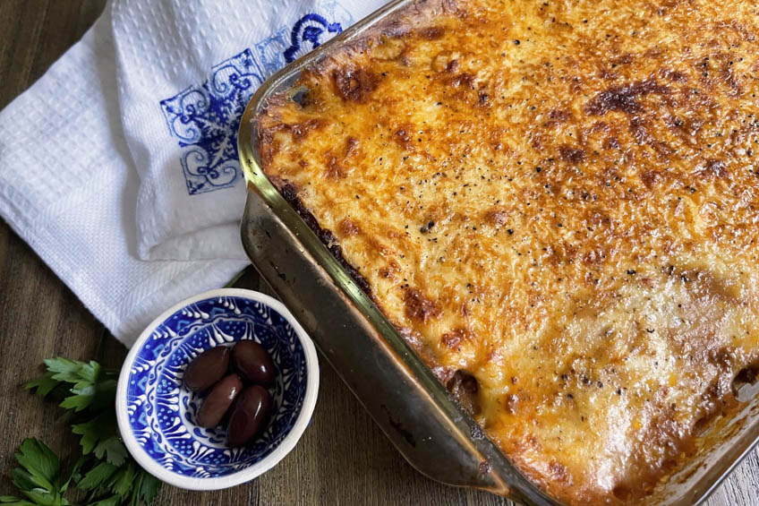 Moussaka fresh out of the oven