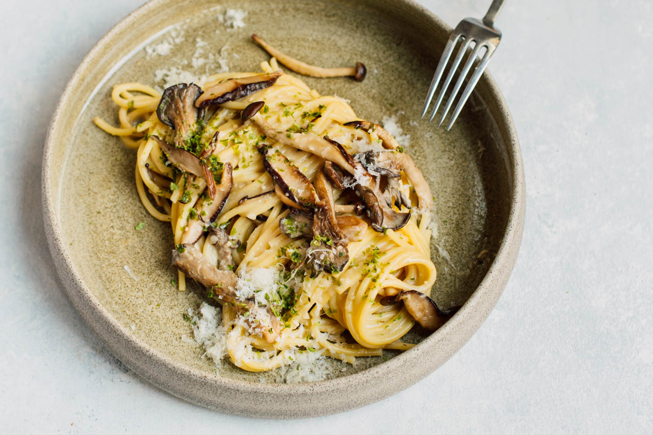 Mushroom miso pasta