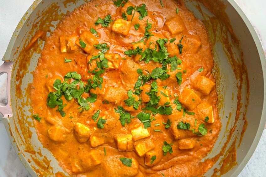 Shahi paneer in pan