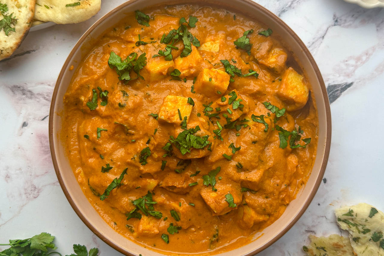 Shahi paneer on a plate