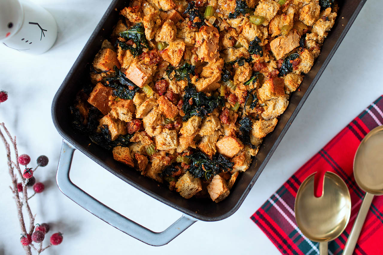 Sourdough and winter greens stuffing