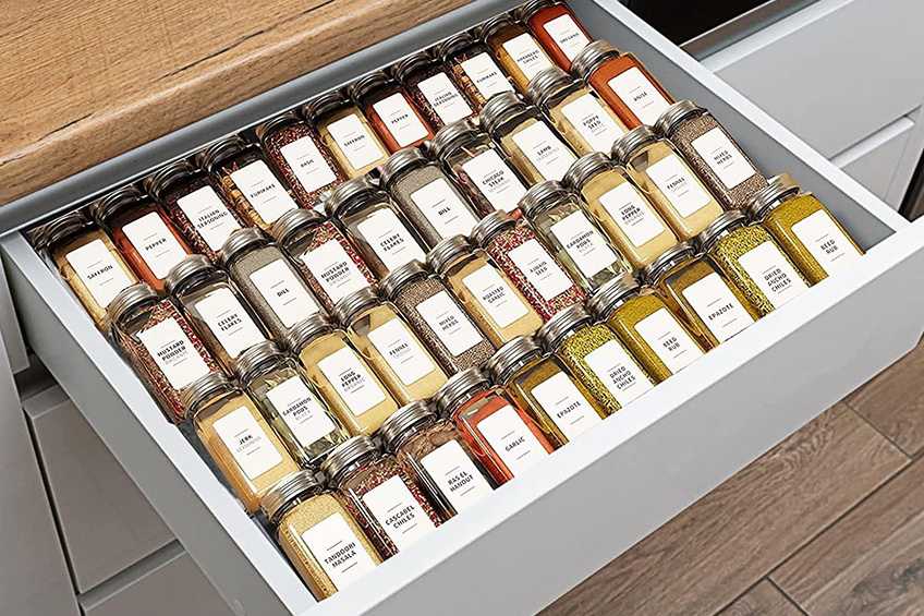 Clear Acrylic Spice Drawer Organizer