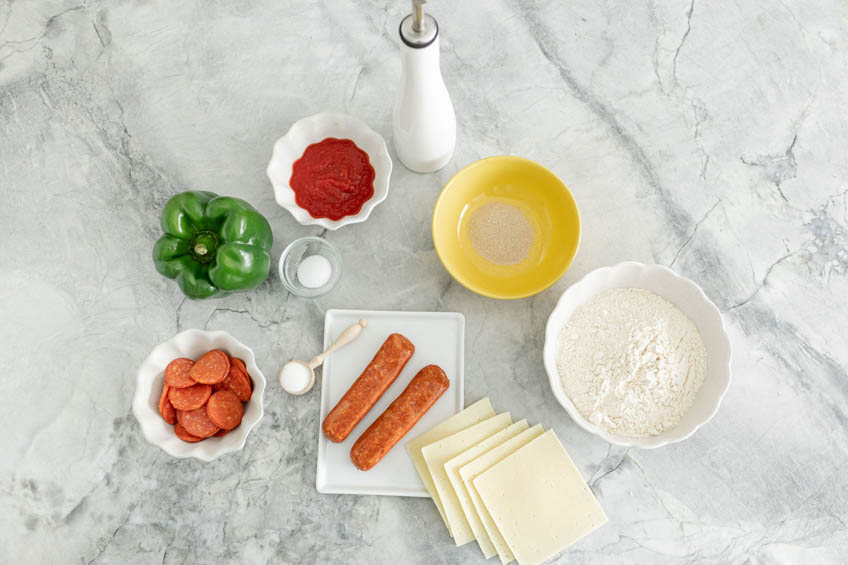 Ingredients for pizza pot pie