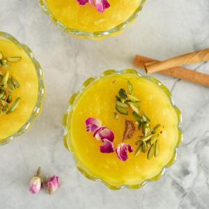 Persian Saffron Rice Pudding (Sholeh Zard)