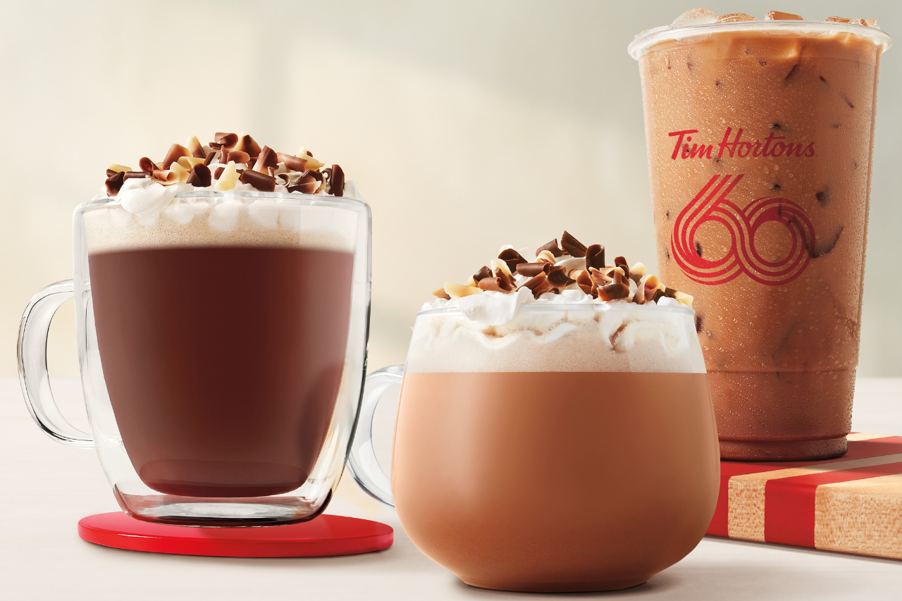 Tim Hortons winter drinks - Marble Swirl Hot and White Hot Chocolate, Hot and Iced Fudge Brownie Latte