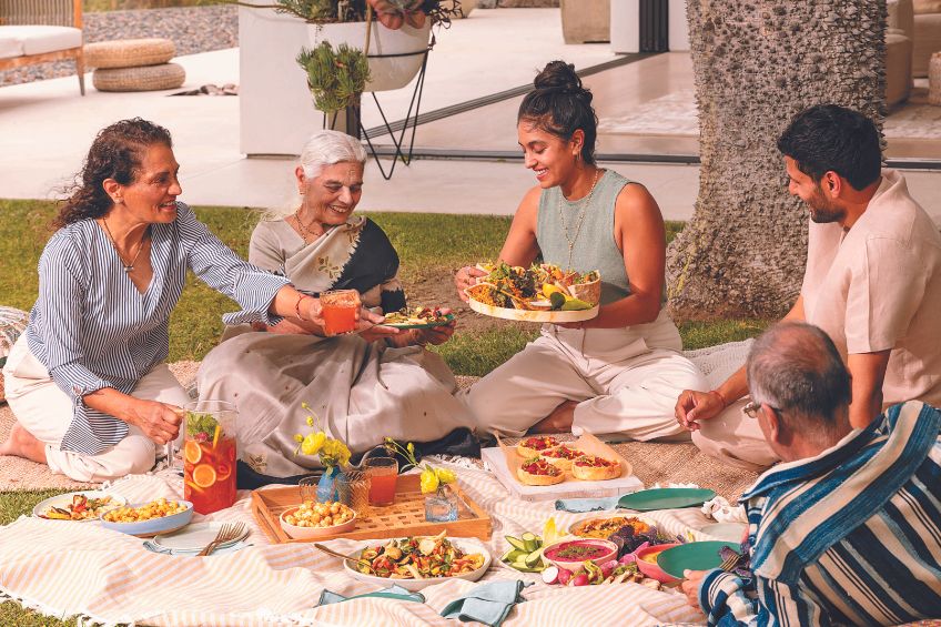 Radhi Devlukia-Shetty having a picnic with her family