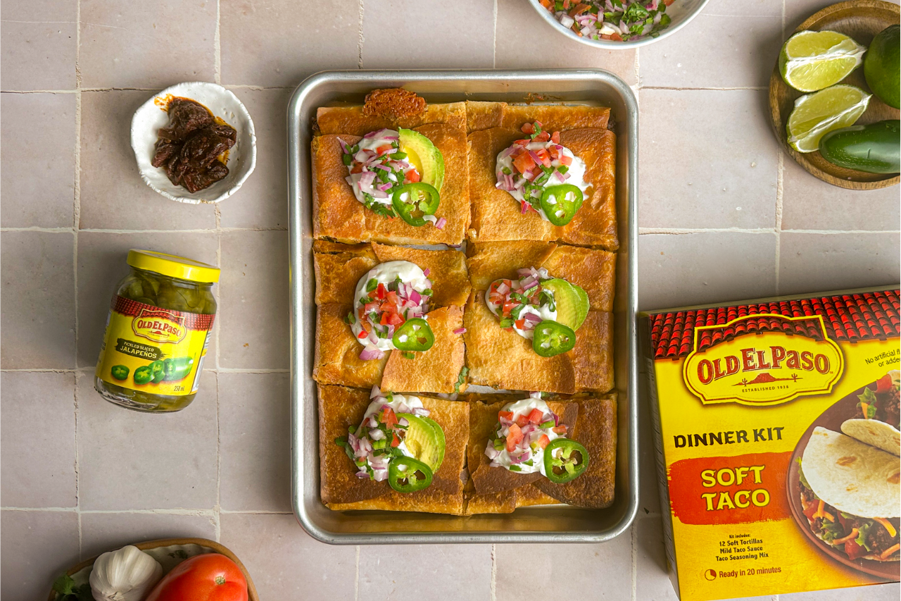 old el paso feature image for sheet pan quesadillas