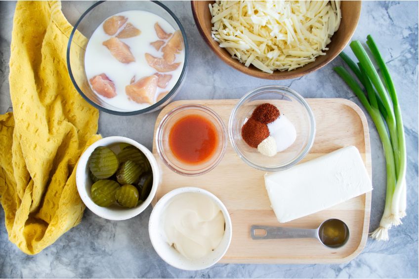 Ingredients for Nashville hot chicken dip