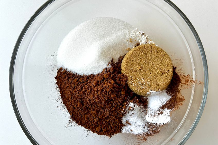 Dry ingredients in a mixing bowl