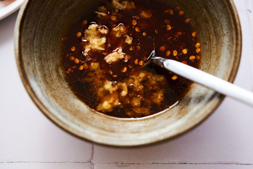 Marinade whisked together in a bowl