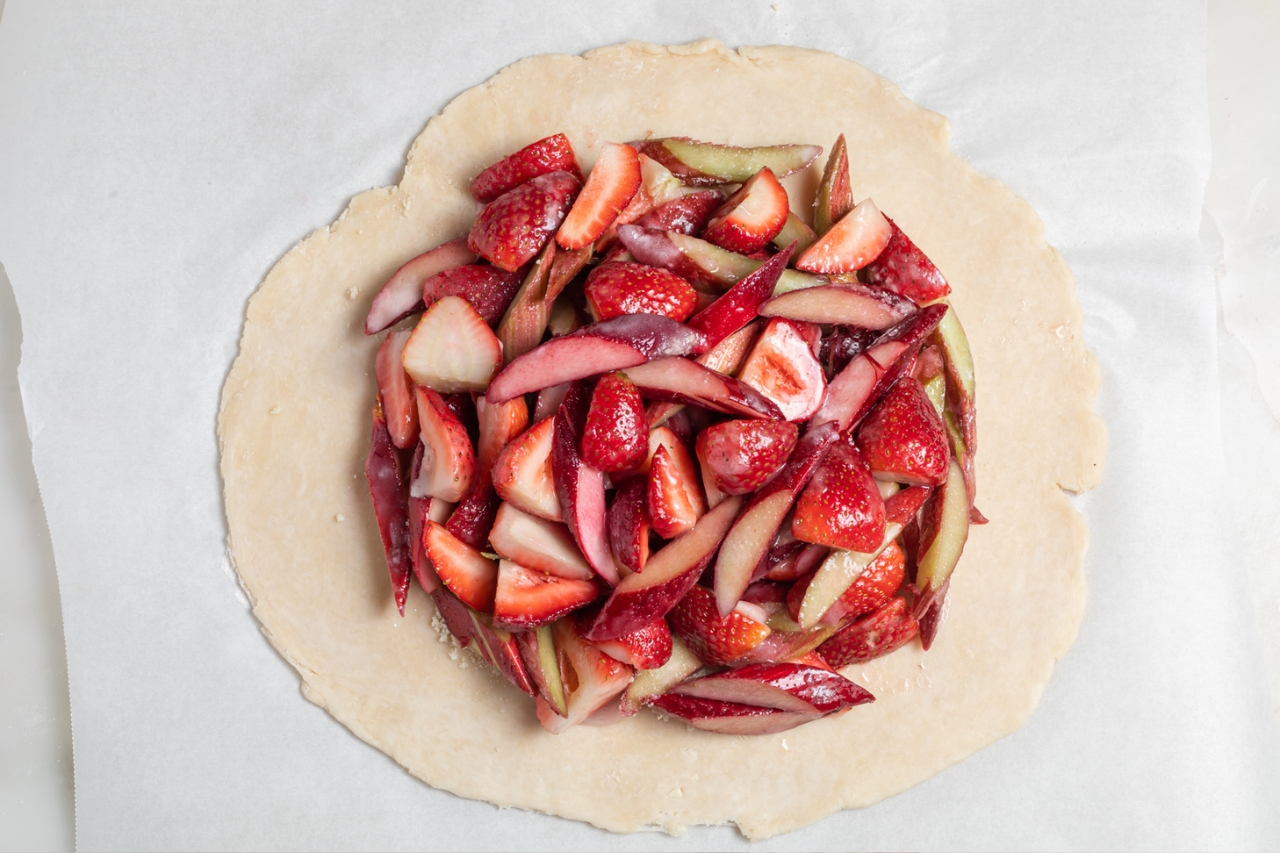 Strawberries in a tart