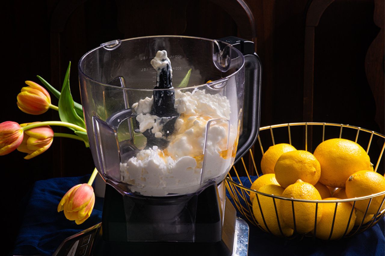 Lemon Meringue Cottage Cheese in food processor