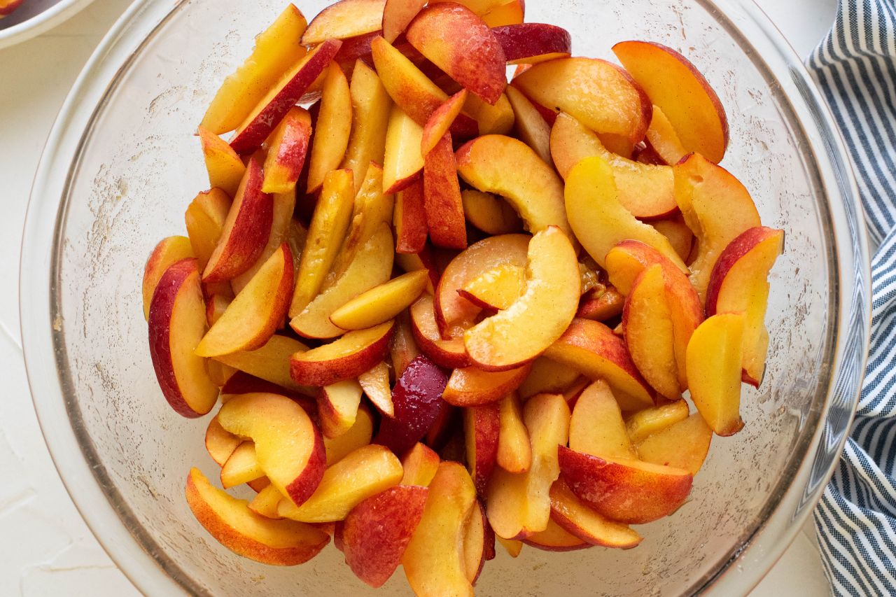 Peaches in a bowl