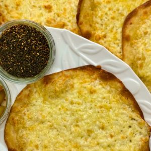 Cheese Manakish (Middle Eastern Flatbread)