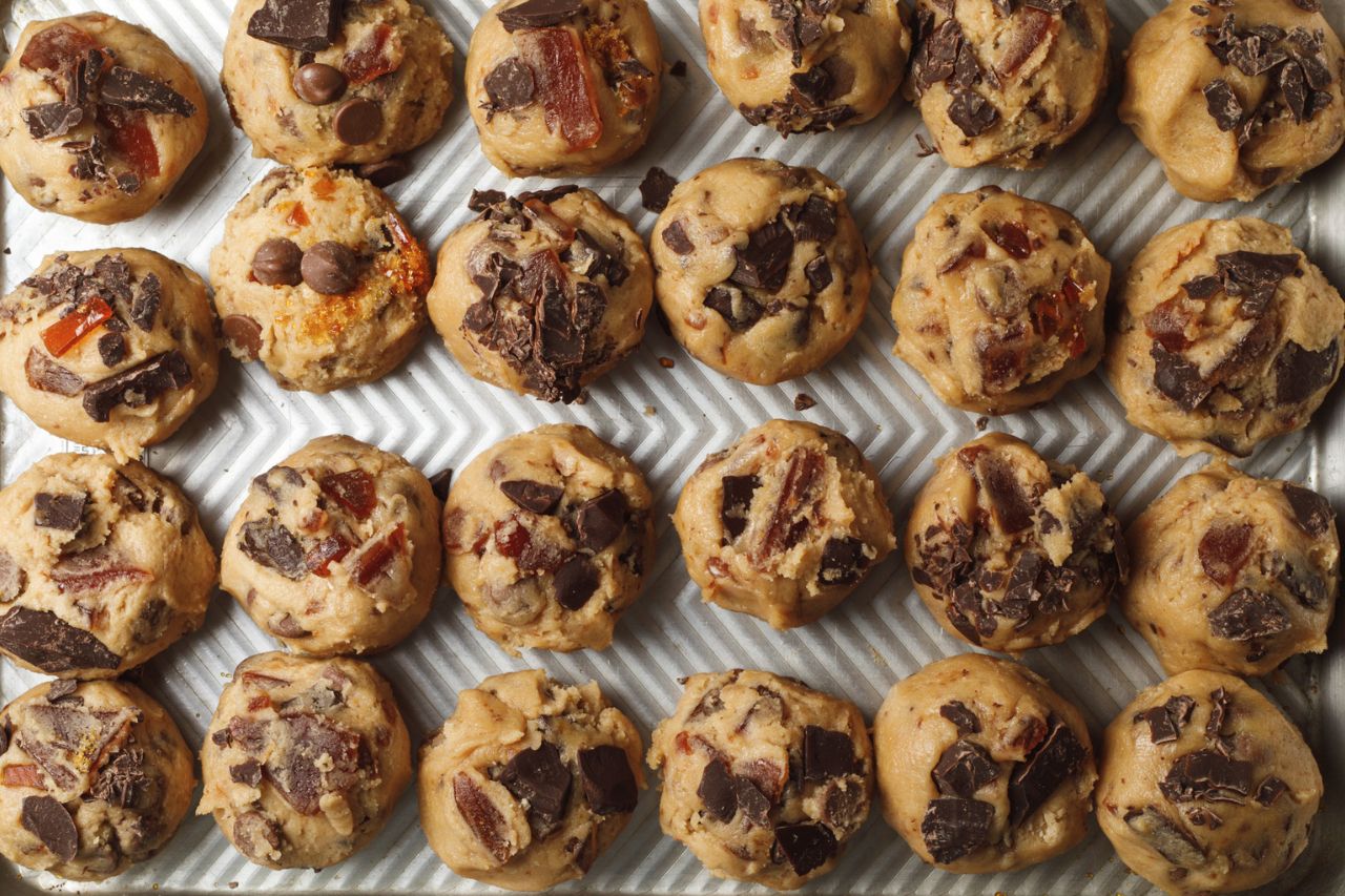 Cookies on a baking tray