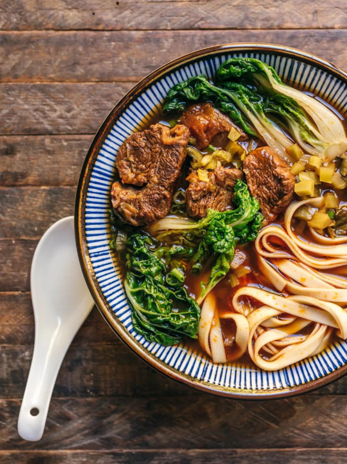 Bowl of beef noodle soup