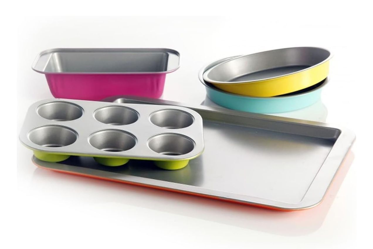 Gibson Home 92286.05 Color Splash Lyneham 5 Piece Carbon Steel Bakeware Set