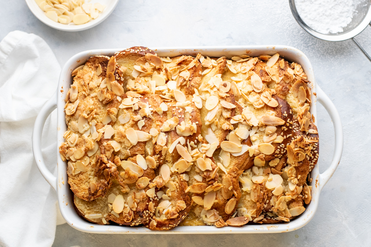 Almond Croissant French Toast Bake