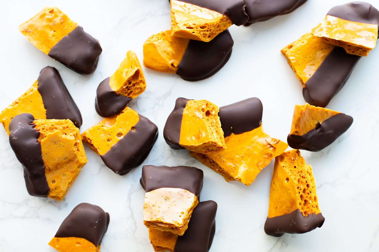 Chocolate dipped honeycomb