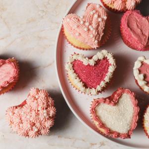 Valentine’s Day Heart-Shaped Cupcakes