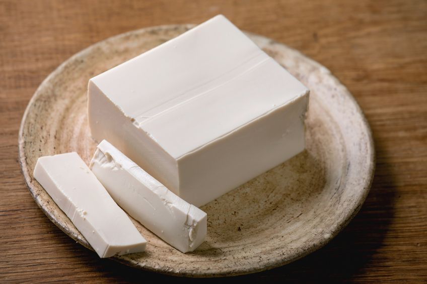 Silken tofu on a plate