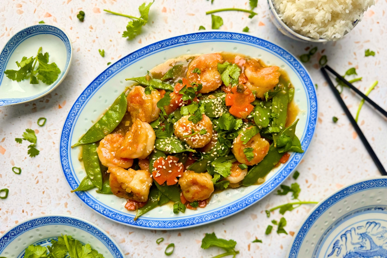 Shrimp stir-fry