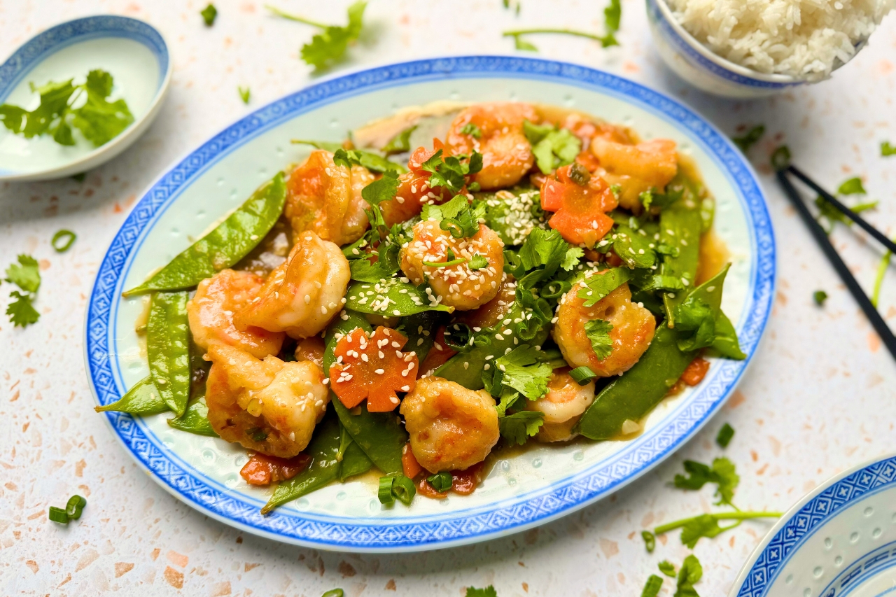 Shrimp stir-fry