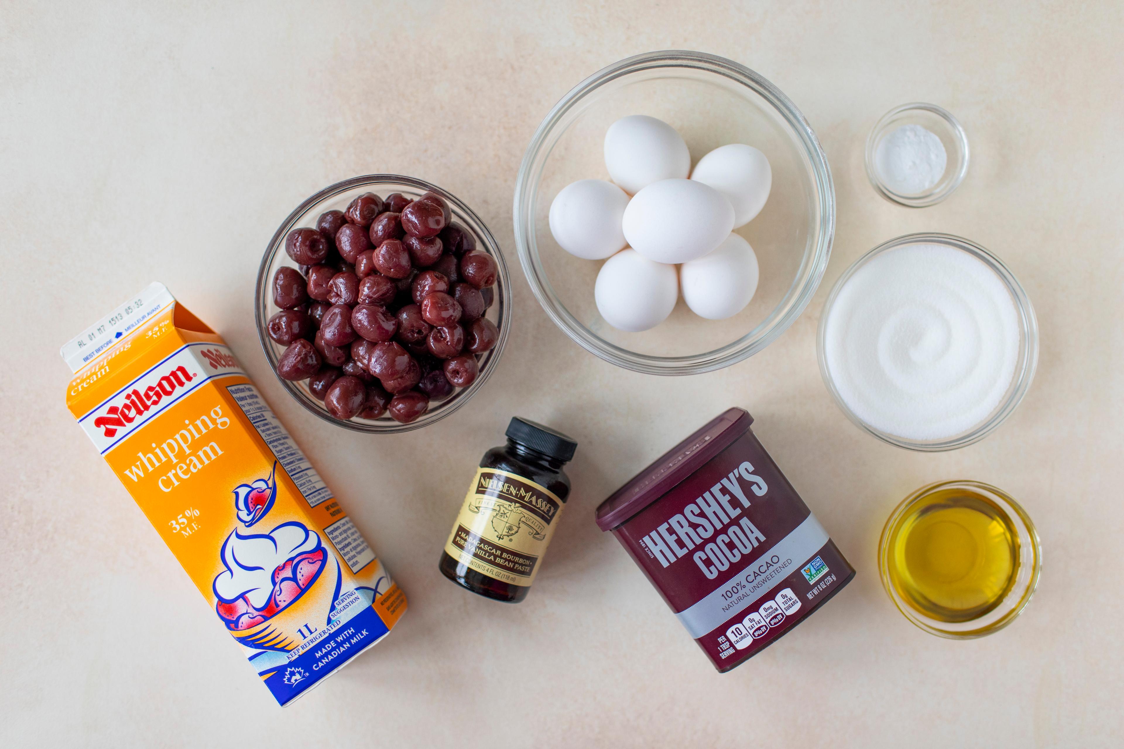 Black forest cake ingredients