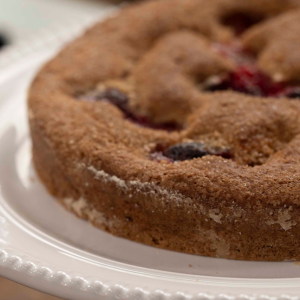 Crispy Plum and Olive Oil Cake