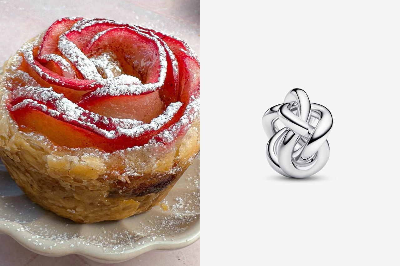 apple rose and knot charm