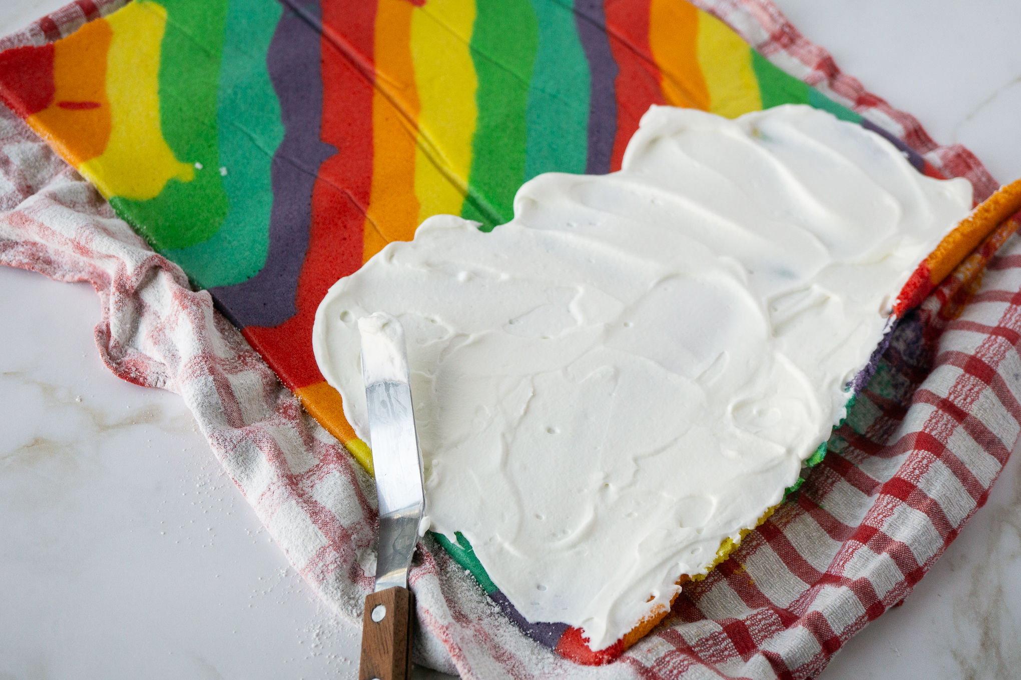 Rainbow swiss roll cake