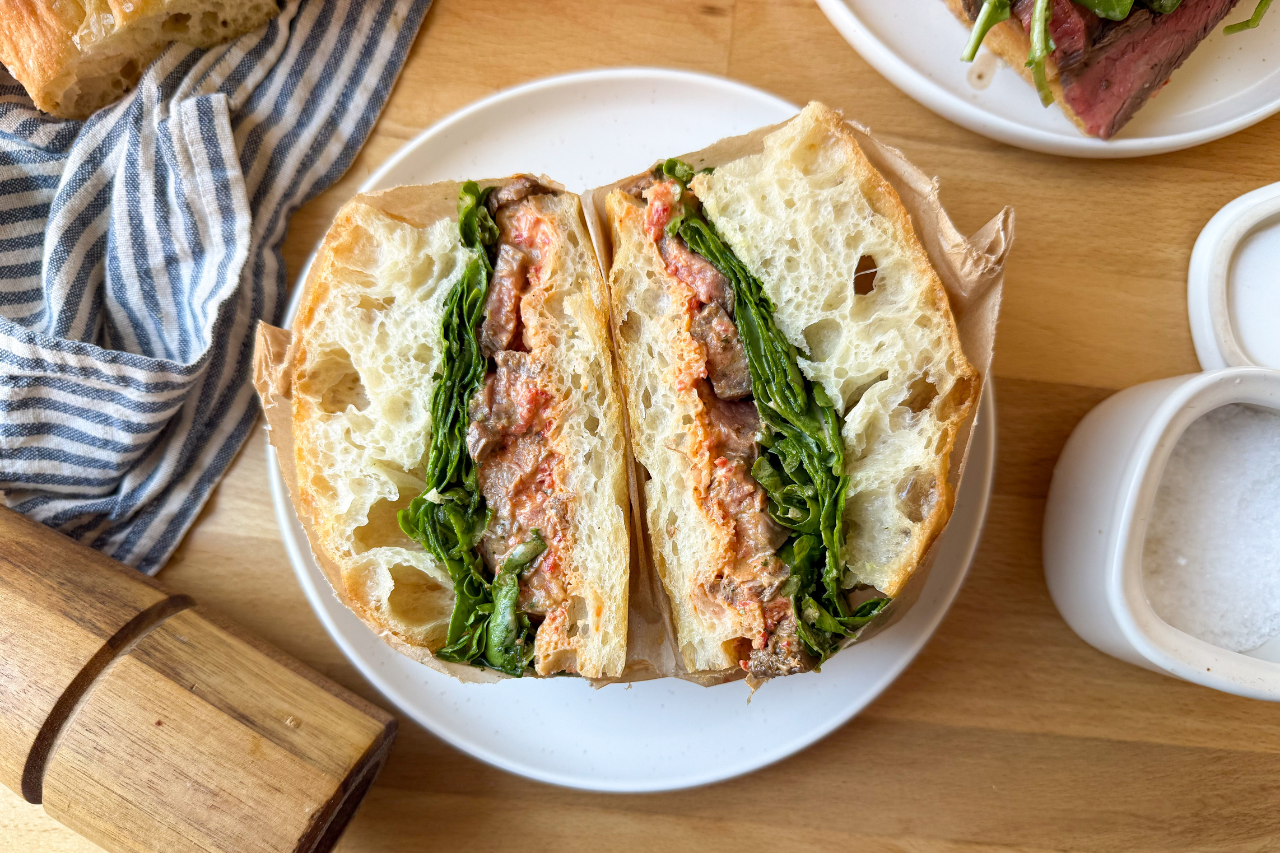 Grilled steak sandwich