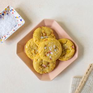 Brown Sugar Rhubarb Cookies With Salted White Chocolate