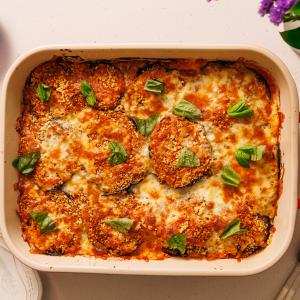 Crispy Eggplant Parmesan Casserole