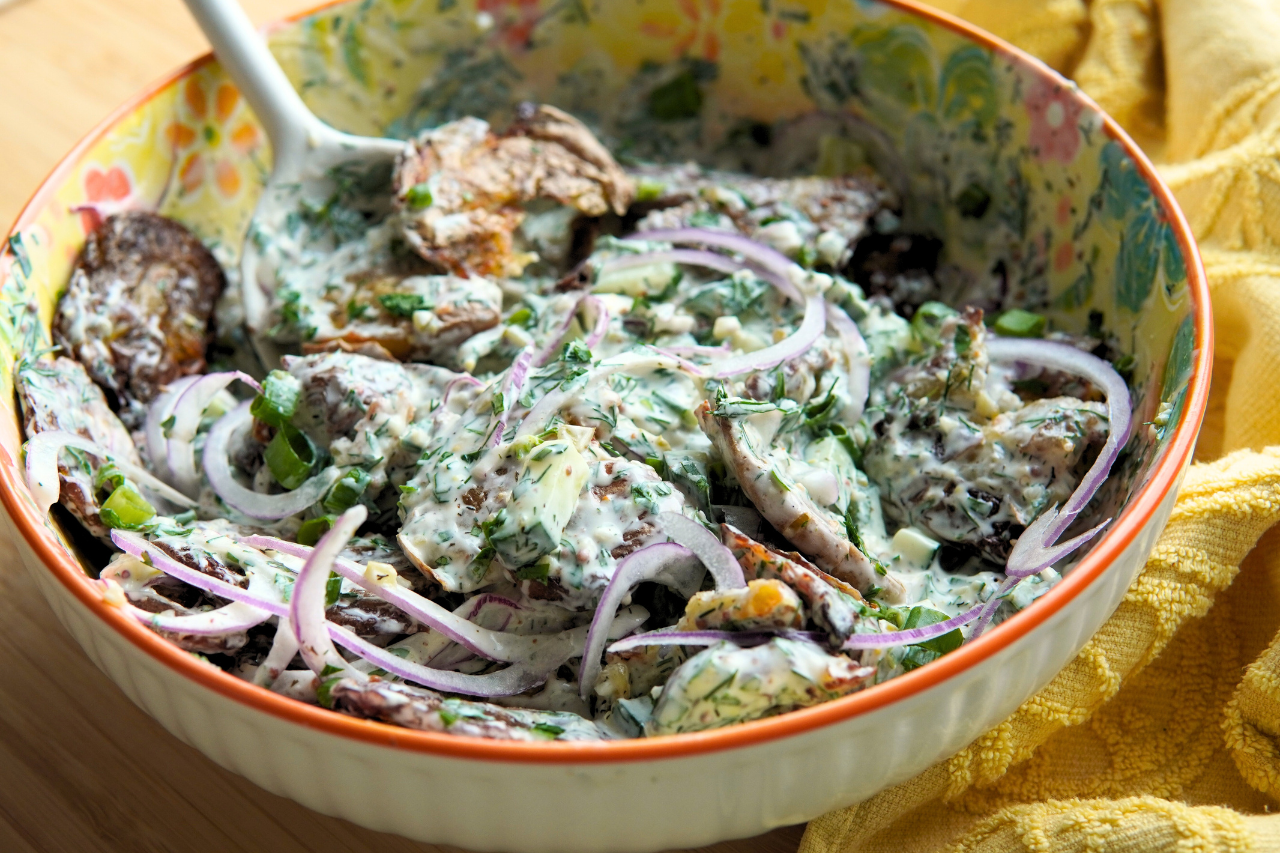 Smashed potato salad