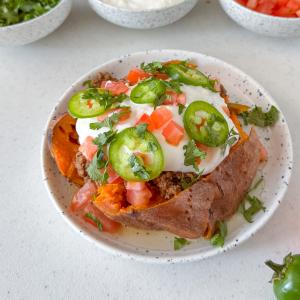 Loaded Taco Sweet Potatoes