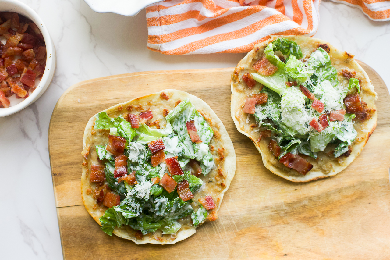 Chicken Caesar Smashed Tacos