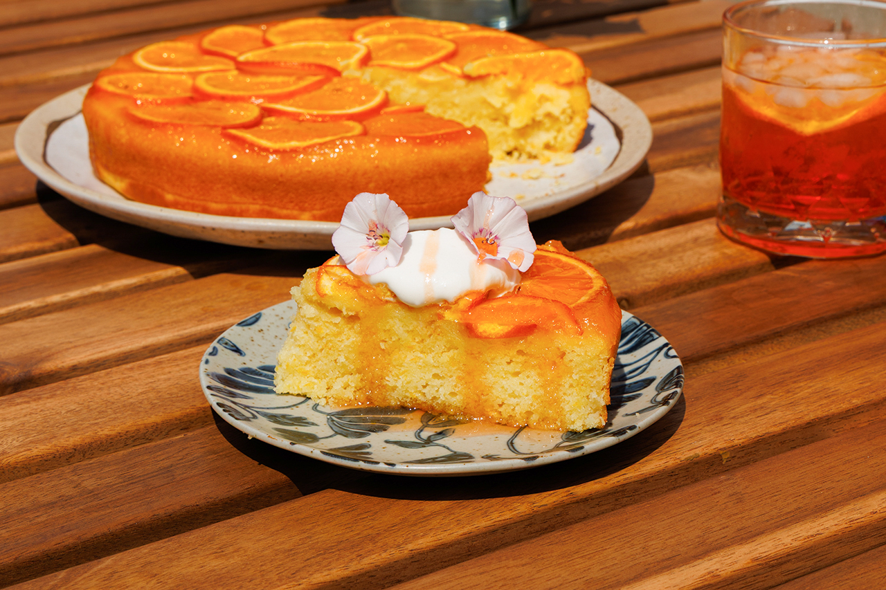 Aperol Spritz Orange Upside Down Cake