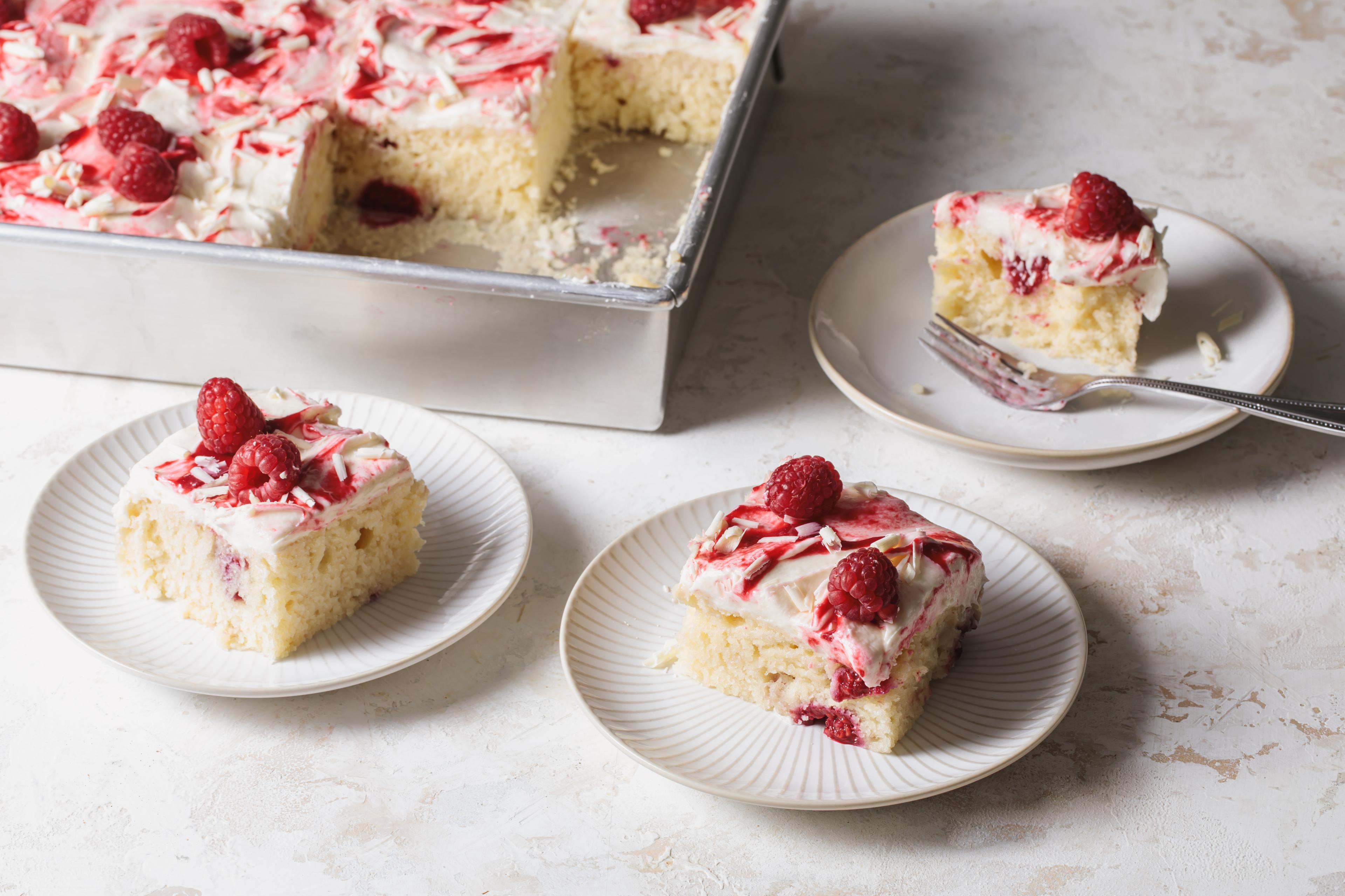 Raspberry White Chocolate Sheet Cake