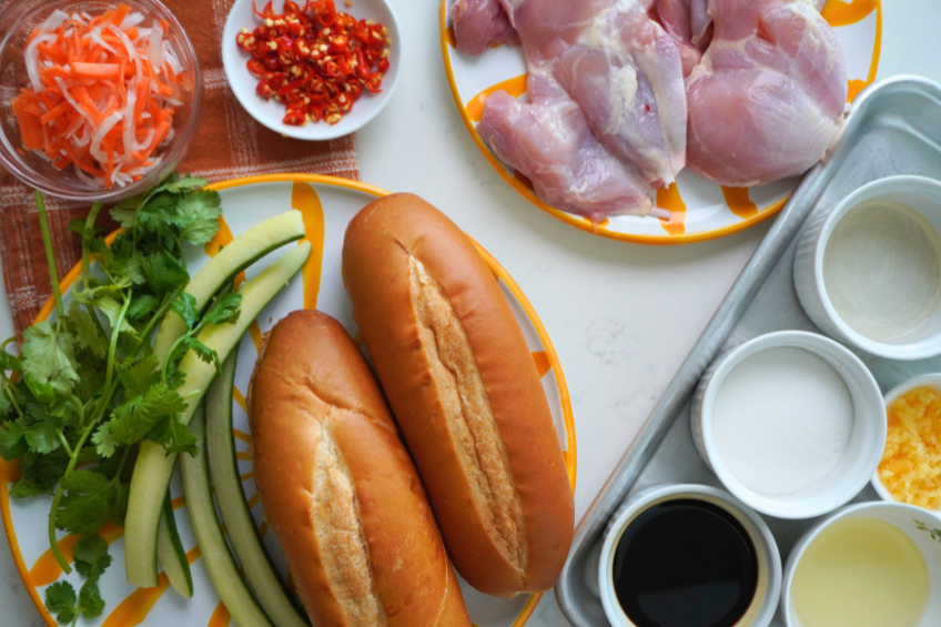 Chicken Banh Mi Ingredients