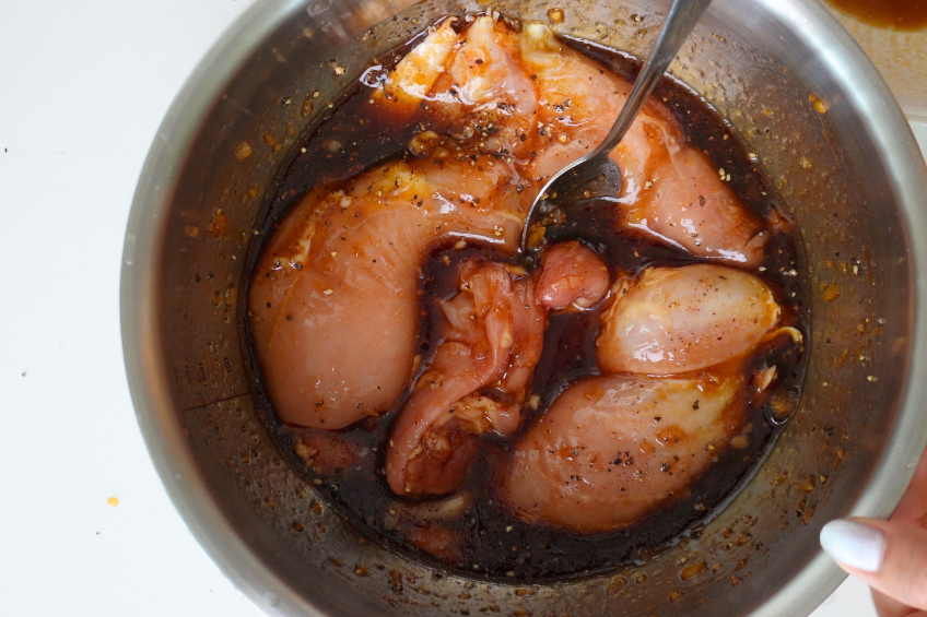 Chicken marinating