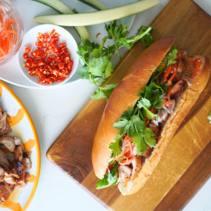 Air Fryer Soy-Garlic Chicken Banh Mi