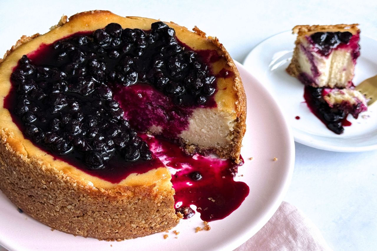 Plant-Based Blueberry Lavender Cheesecake