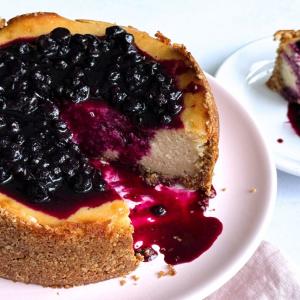 Plant-Based Blueberry Lavender Cheesecake