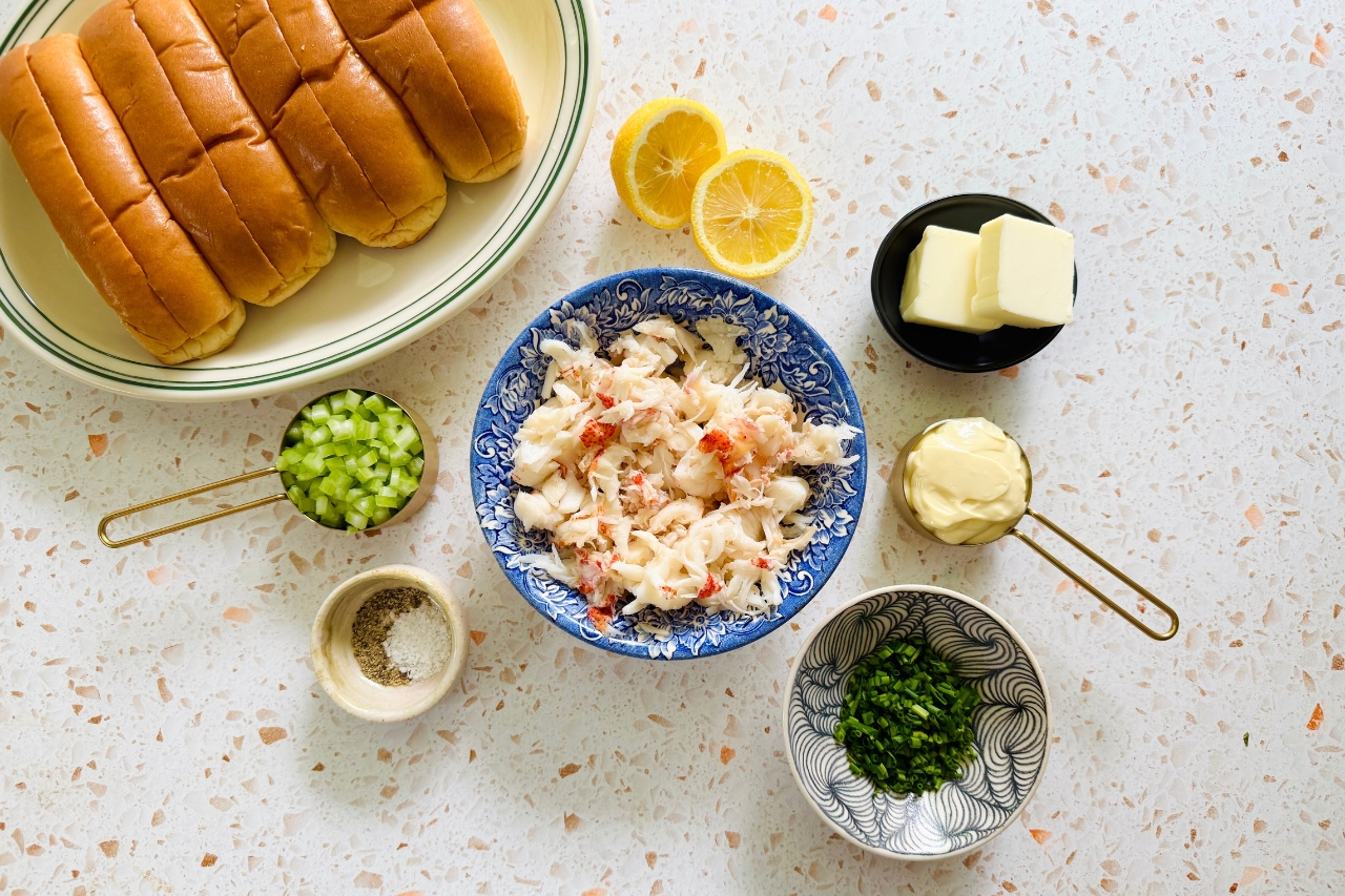 Ingredients for lobster rolls